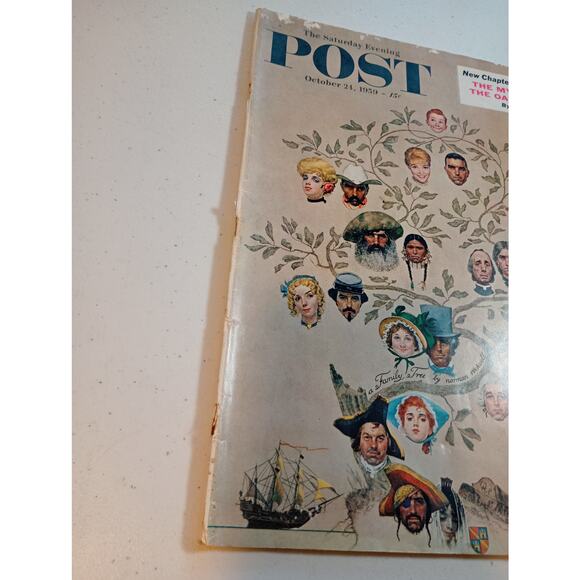 Vintage Saturday Evening Post October 21 1959 Norman Rockwell Family Tree - Picture 3 of 9